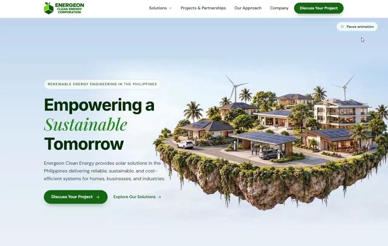 Screenshot of energeoncleanenergy.com